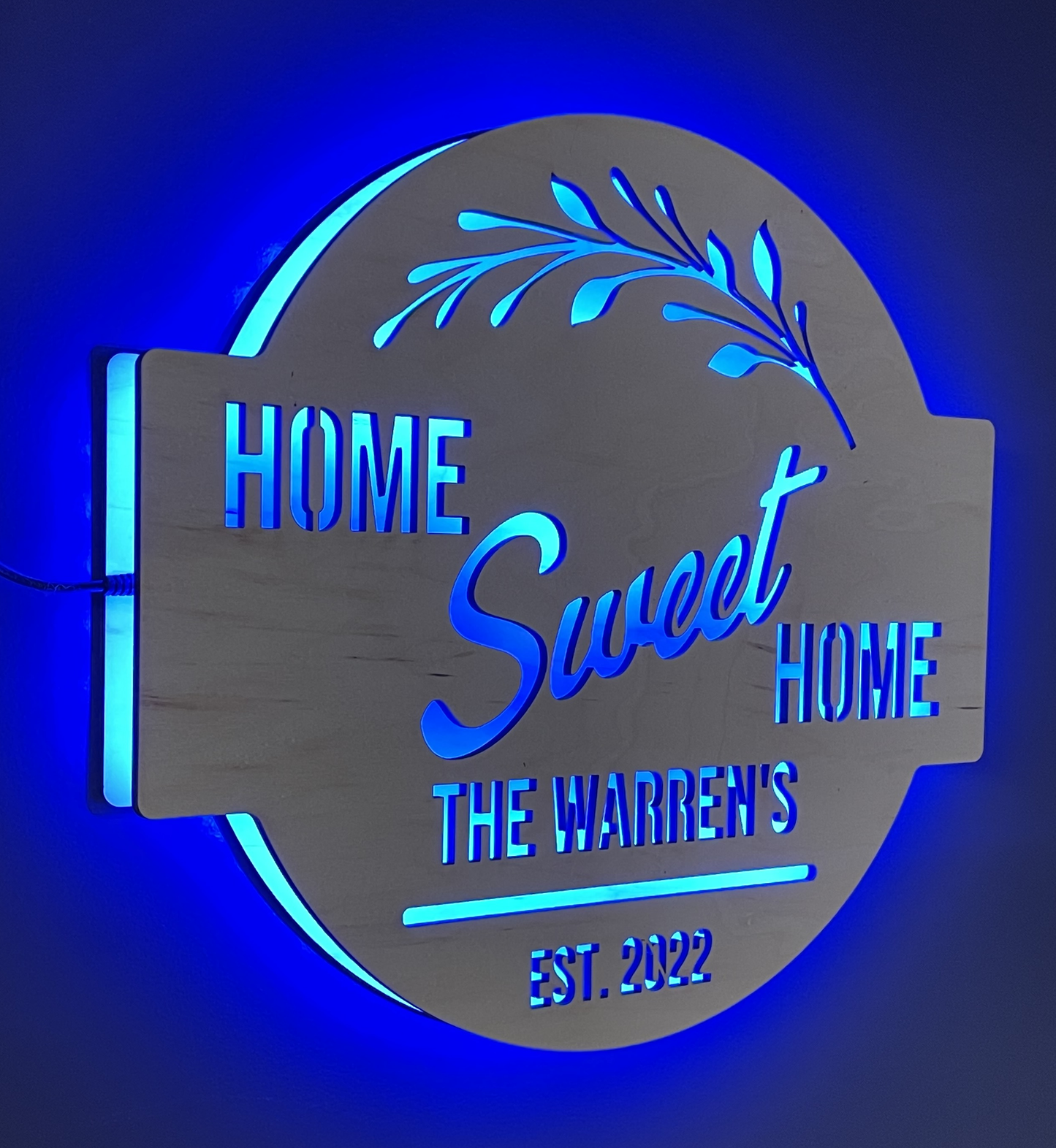 Personalized Wood LED Family Home Sweet Home Sign
