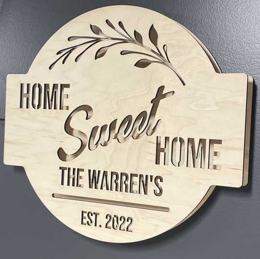 Personalized Wood LED Family Home Sweet Home Sign